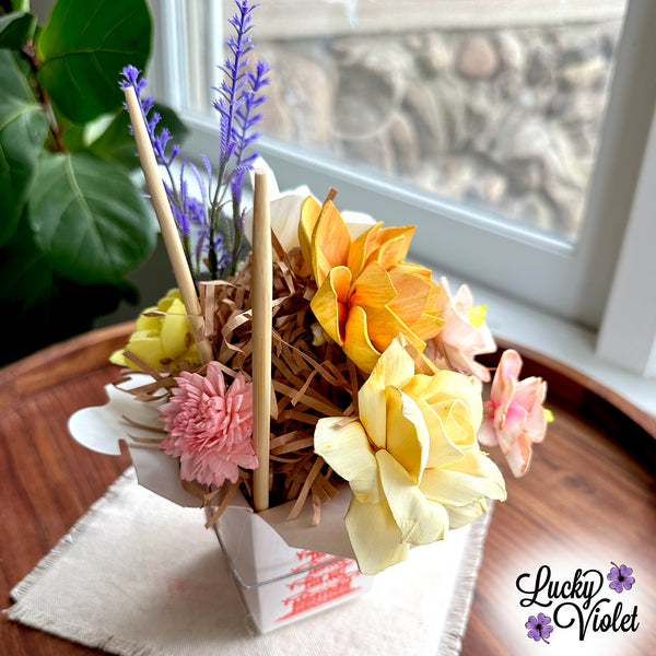 Chinese Food Container Floral Arrangement