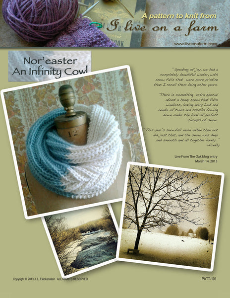 Nor'Easter Infinity / Mobeus Cowl Knitting Pattern DIGITAL DOWNLOAD